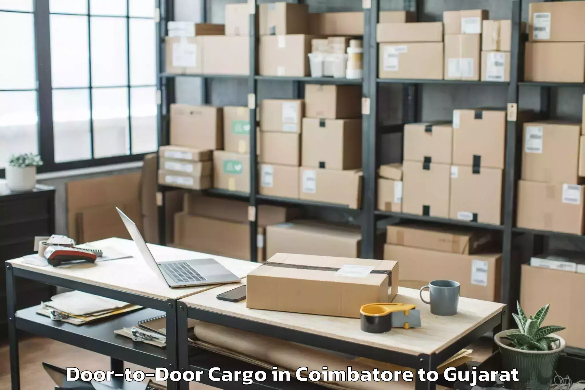 Affordable Coimbatore to Thasra Door To Door Cargo